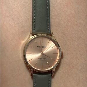 Rose Gold and Gray Watch with Minimalist Design
